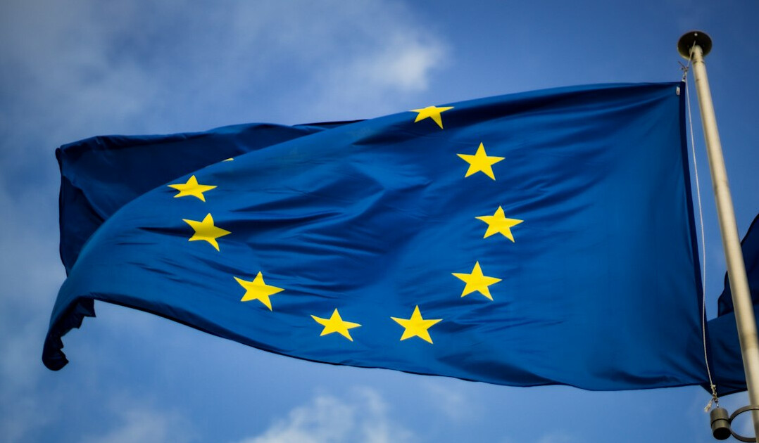 european union flag waving