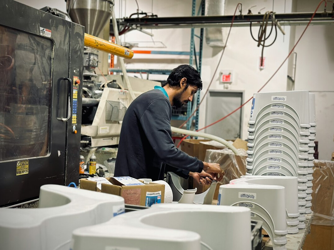 factory worker at machine