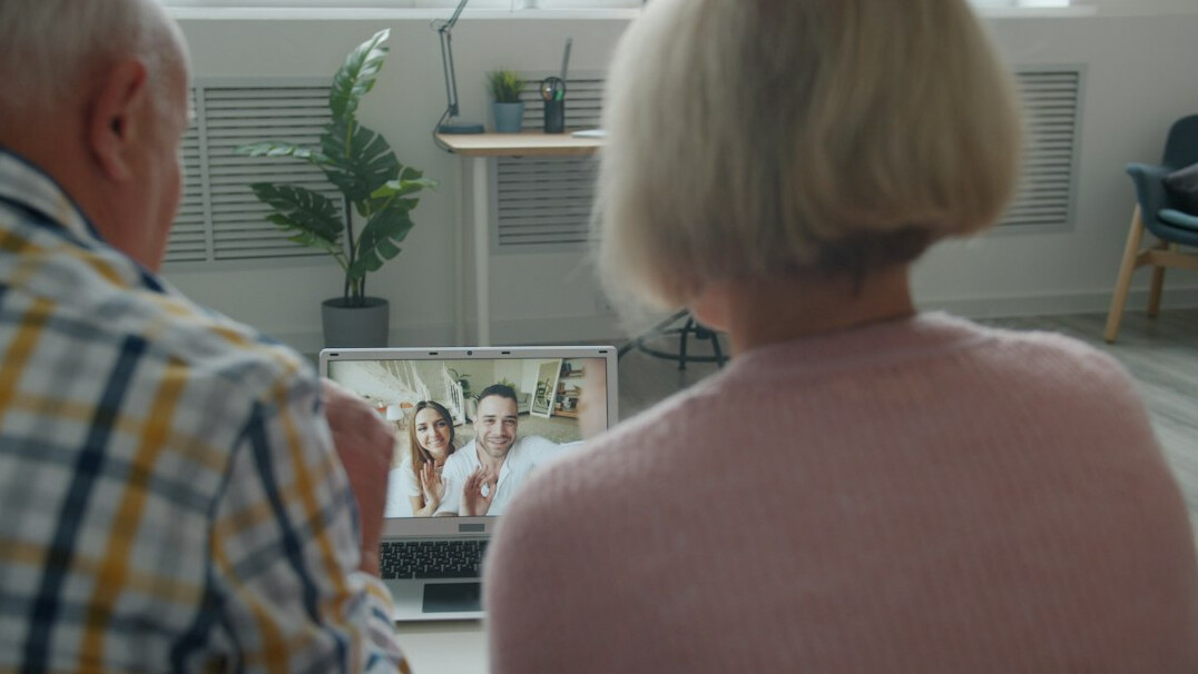 family video call on laptop